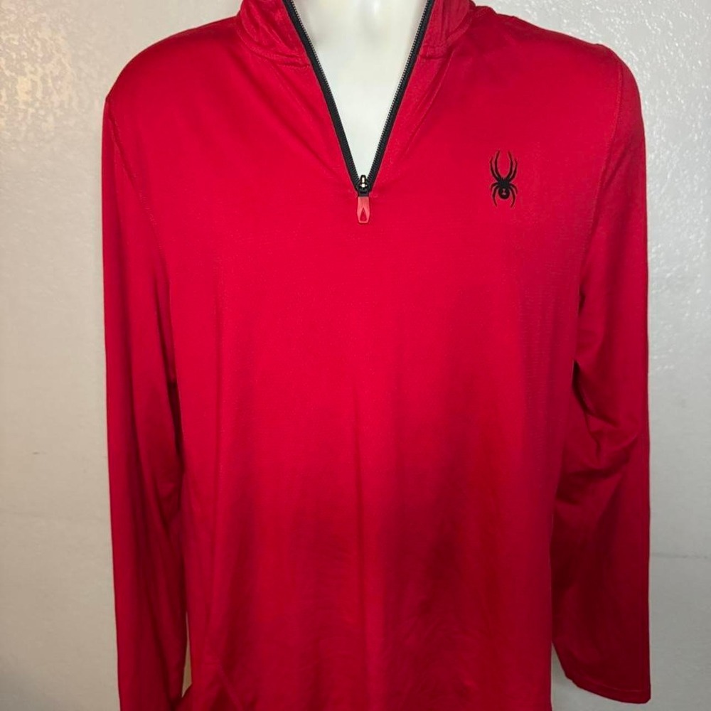 Spyder Worldwide Men's Red 1/4 Zip Pullover Size Medium